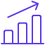 An upward-pointing arrow on a graph icon